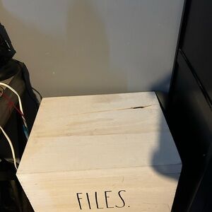 Rae Dunn Wooden File Storage Box - Cream